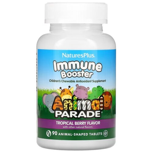 Таблетки Natures Plus Animal Parade Kids Immune Booster Source of Life, 210 г, 90 шт. фотография