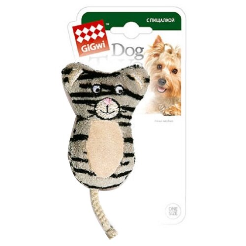 Игрушка  для кошек   GiGwi Dog Toys Кот без набивки (75024),  серый, 1шт. фотография