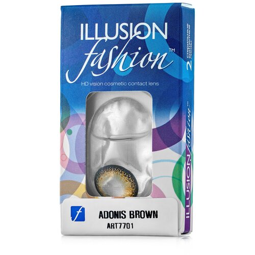 Контактные линзы ILLUSION Fashion Adonis, 2 шт., R 8,6, D -0,5, brown фотография