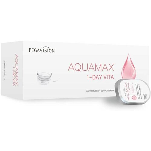 Контактные линзы Pegavision Aquamax 1 Day Vita, 30 шт., R 8,6, D -6, бесцветный, 1 уп. купить за 1660 руб, фото