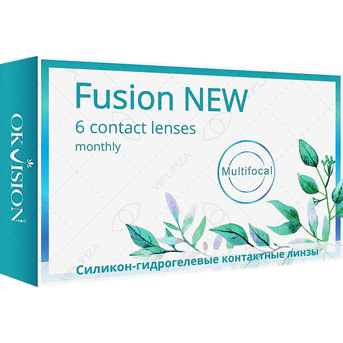 Контактные линзы OKVision Fusion New Multifocal, 6 шт., R 8,6, D +4, ADD: средняя, ADD: +2.00 D купить за 2600 руб, фото