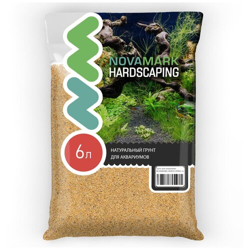 Грунт для аквариума NOVAMARK HARDSCAPING Янтарный песок 0,8-1,4 мм (River Amber), 6л фотография