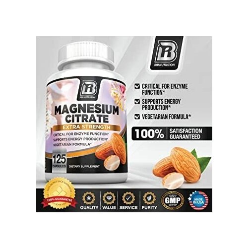 BRI nutrition Magnesium Citrate, 125 caps. (Магния цитрат), 400mg США фотография