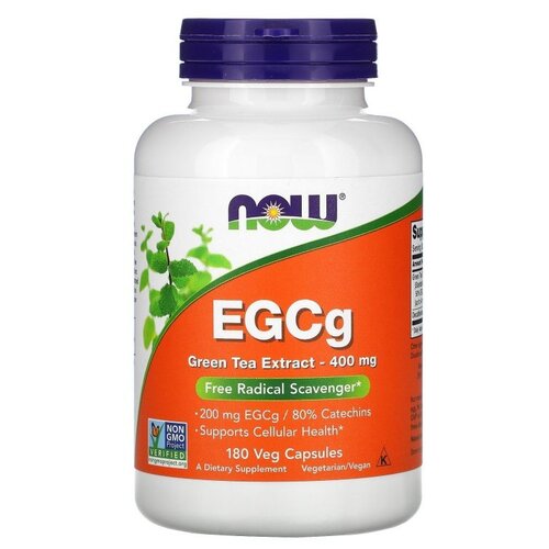 Капсулы NOW EGCg Green Tea Extract, 190 г, 400 мг, 180 шт. фотография