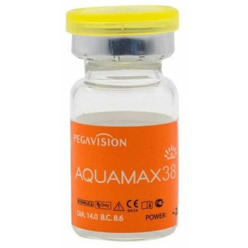 Контактные линзы Pegavision Aquamax 38, 1 шт., R 8,6, D -5,5, бесцветный, 1 уп. фотография