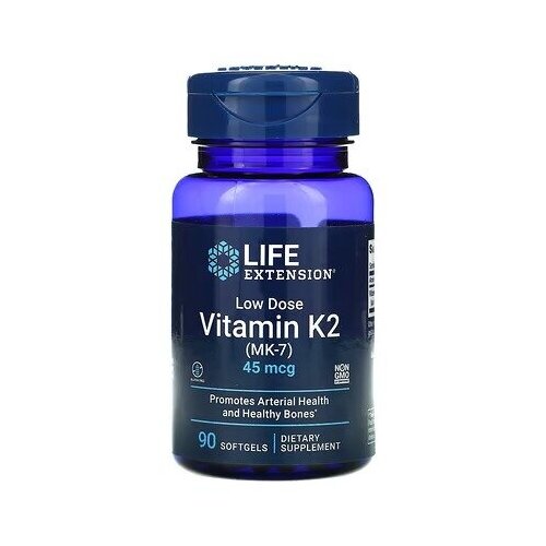 Life Extension Vitamin K2 (MK-7) 45 мкг (Витамин К2 МК-7) 90 мягких капсул (Life Extension) фотография