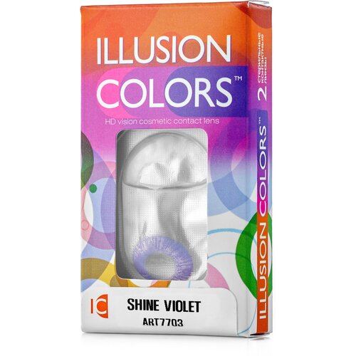 Контактные линзы ILLUSION Colors Shine, 2 шт., R 8,6, D -3,5, violet купить за 1444 руб, фото