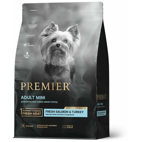 Сухой корм для собак Premier Dog Salmon&Turkey ADULT Mini (Свежее филе лосося с индейкой для собак мелких пород) 1 кг. фотография