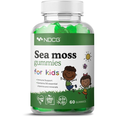 Ирландский мох NDCG витаминно-минеральный комплекс для детей, Sea moss for kids, со вкусом яблока, 60 жевательных конфет фотография