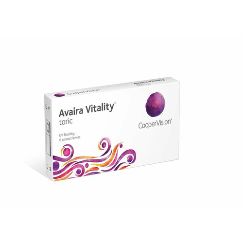 Контактные линзы CooperVision Avaira Vitality toric., R 8,5, D -3,25, CYL: -1,75, AХ: 40, бесцветный, 1 уп. купить за 2543 руб, фото