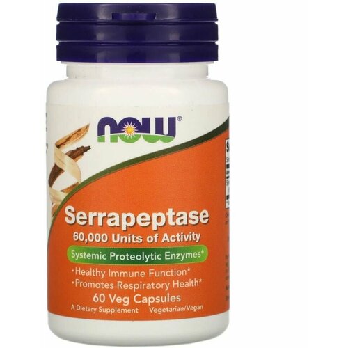 Ферменты Серрапептаза, NOW Serrapeptase , 60000 SU 60 капсул фотография