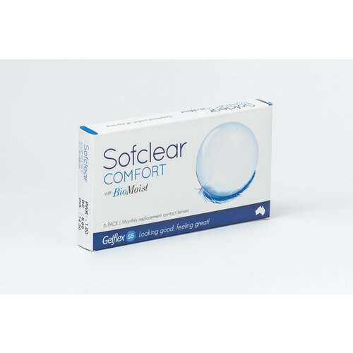 Контактные линзы Gelflex Sofclear Comfort with BioMoist, 6 шт., R 8,6, D -7,5, бесцветный фотография