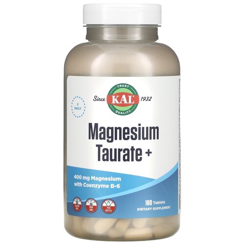 Таблетки KAL Magnesium Taurate+, 350 г, 400 мг, 180 шт. фотография