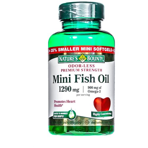 Mini Fish Oil Омега-3 капс., 160 г, 90 шт. купить за 2940 руб, фото