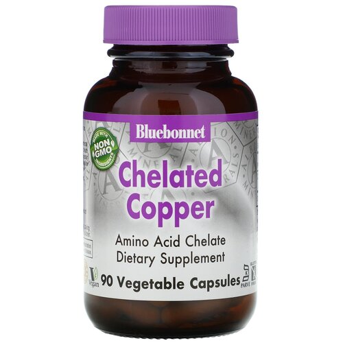 Bluebonnet Nutrition Chelated Copper Albion, 270 г, 90 шт. купить за 2384 руб, фото