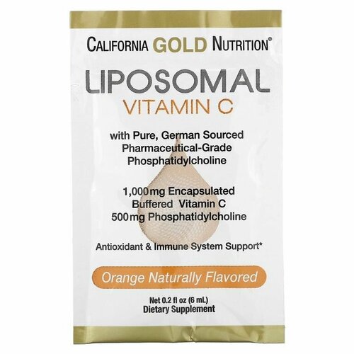 California GOLD Nutrition Liposomal Vitamin C, Витамин C 1000 mg, 30 пакетиков фотография