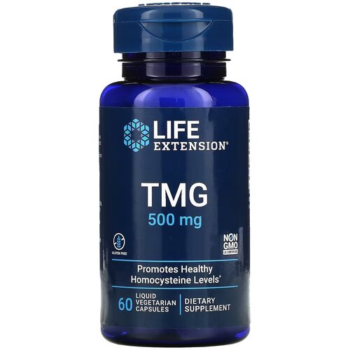 Капсулы Life Extension TMG, 100 г, 100 мл, 500 мг, 60 шт. фотография