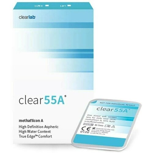 Контактные линзы Clearlab Clear 55A, 6 шт., R 8,7, D -11, прозрачный, 1 уп. фотография