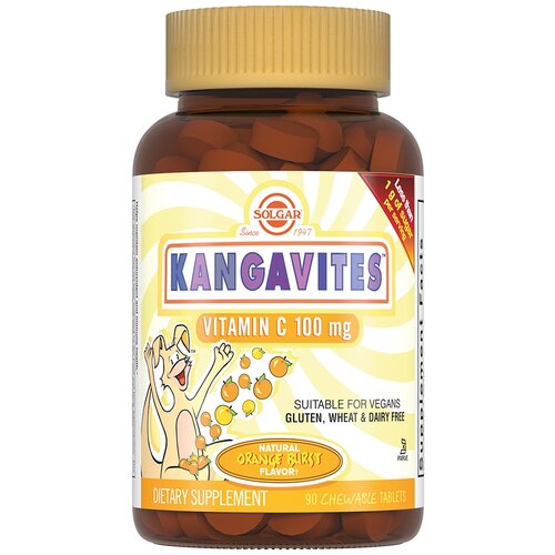 Solgar Kangavites Vitamin C таб., 100 г, 90 шт., апельсин фотография