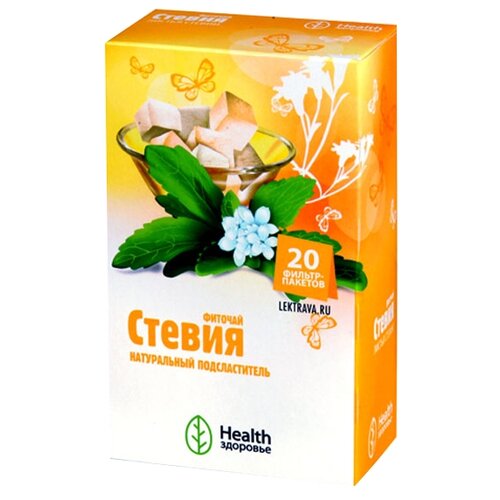 Здоровье Health чай Стевия ф/п, 20 г, 20 шт. фотография