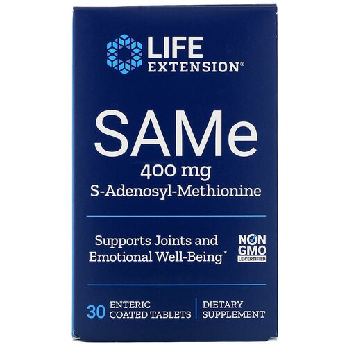 Таблетки Life Extension SAMe, 100 г, 400 мг, 30 шт. фотография