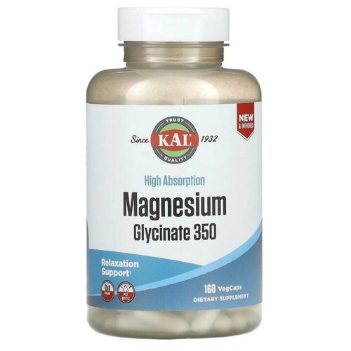 Капсулы KAL Magnesium Glycinate, Vegcaps , 260 г, 350 мг, 160 шт. фотография