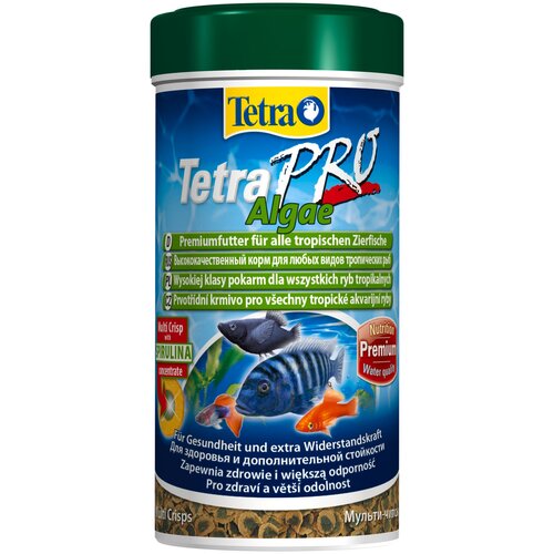 Сухой корм  для  рыб, ракообразных Tetra TetraPro Algae, 250 мл, 55 г купить за 696 руб, фото