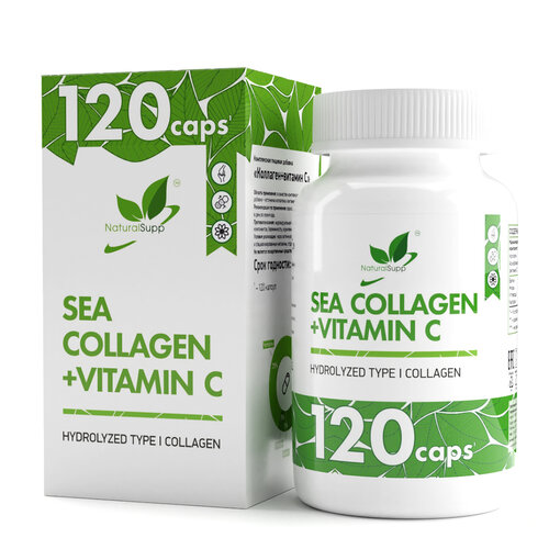 Капсулы NaturalSupp Sea collagen + Vitamin C, 120 шт. купить за 909 руб, фото