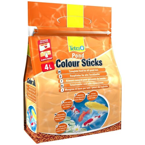 Сухой корм  для  рыб Tetra Pond Colour Sticks, 4 л, 750 г купить за 1642 руб, фото