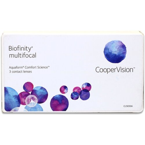 Контактные линзы CooperVision Biofinity Multifocal, 3 шт., R 8,6, D -5,75, ADD: +2.00 D, прозрачный, 1 уп. купить за 2649 руб, фото