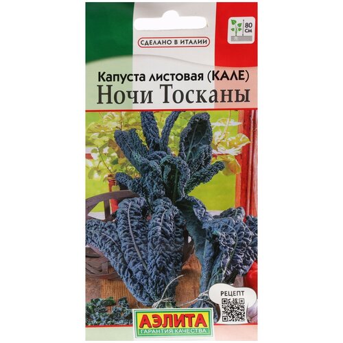 Семена Агрофирма АЭЛИТА Капуста листовая Ночи Тосканы, 0.2 г купить за 239 руб, фото