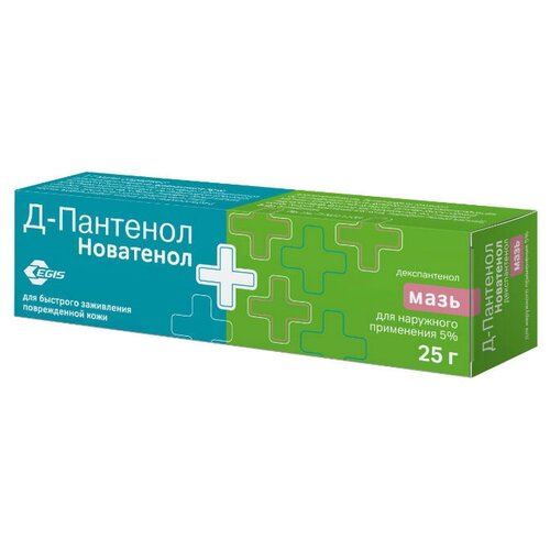 Д-Пантенол Новатенол мазь д/нар. прим., 5%, 25 г купить за 323 руб, фото