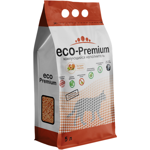 Наполнитель для кошачьего туалета ECO-Premium Комкующийся Персик 5л фотография