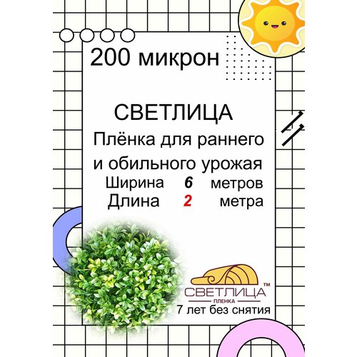 Пленка светлица - 200 мкм, 6*2 метра -7 лет без снятия. Многолетняя, морозостойкая, резиноподобная пленка для теплиц и парников. фотография