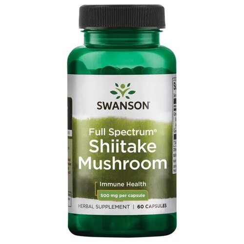 Swanson Shiitake Mushroom 500 mg Full Spectrum (Гриб Шиитаке 500 мг) 60 капсул (Swanson) фотография