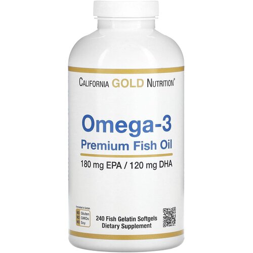 California Gold Nutrition Omega-3 Premium Fish Oil капс., 1080 г, 240 шт. фотография