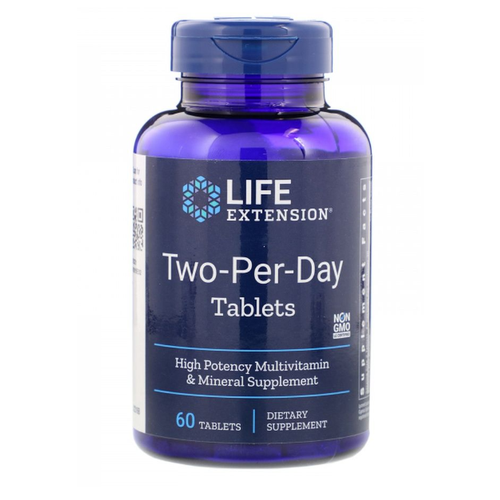 Two Per Day Multivitamin Мультивитамины Дважды в день Life Extension 60 таблеток фотография