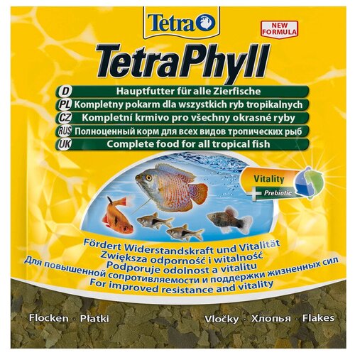 Сухой корм  для  рыб, ракообразных Tetra TetraPhyll Flakes, 20 мл, 12 г купить за 224 руб, фото