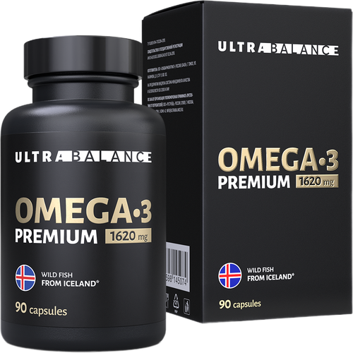 Омега-3/Omega-3 UltraBalance Premium жирные кислоты высокой концентрации мягкие желатиновые капсулы массой 1620 мг 90 шт фотография