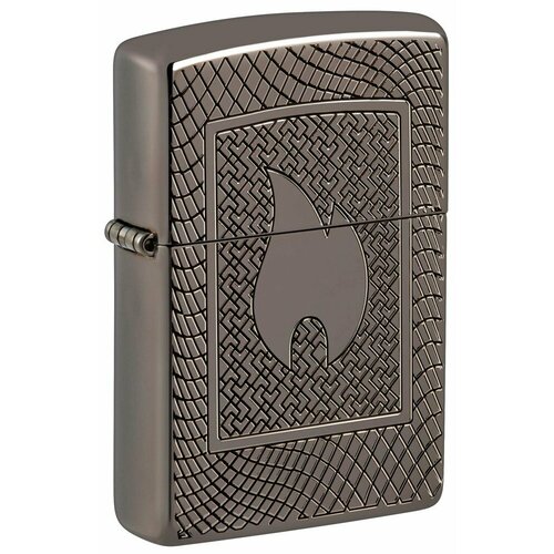 Зажигалка ZIPPO Armor® с покрытием Black Ice®, латунь/сталь, чёрная, 29x10x60 мм купить за 11426 руб, фото