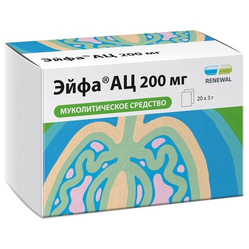 Эйфа АЦ гран. д/приг. р-ра д/вн. приема пак., 200 мг, 3 г, 20 шт. купить за 237 руб, фото