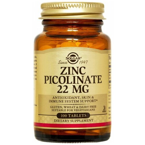 Solgar Zinc Picolinate таб., 250 мл, 170 г, 100 шт. фотография