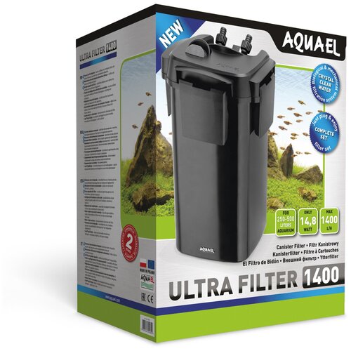 Фильтр внешний AQUAEL ULTRA FILTER 1400 для аквариума 250 - 500 л (1400 л/ч, 14.8 Вт, h = 170 см) купить за 19500 руб, фото