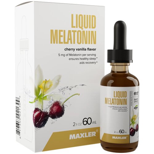 MAXLER Melatonin Liquid р-р д/вн.приема. фл., 60 мл, 140 г, вишня-ваниль фотография