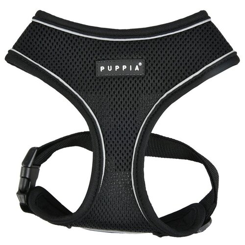 Шлейка Puppia Soft harness pro, обхват шеи 31  см, черный, M купить за 1872 руб, фото