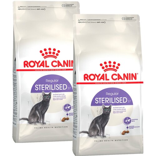 Сухой корм ROYAL CANIN STERILISED 37 для взрослых кастрированных котов и стерилизованных кошек (0,4 кг + 0,4 кг) фотография