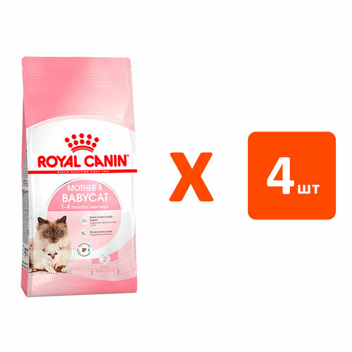 ROYAL CANIN MOTHER & BABYCAT 34 для котят до 4 месяцев, беременных и кормящих кошек 0,4 кг х 4 шт фотография