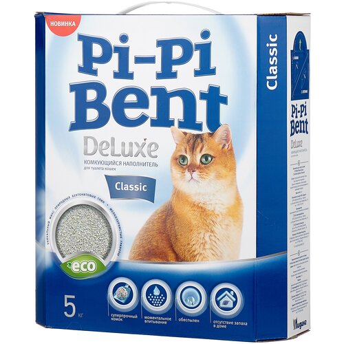 Комкующийся наполнитель Pi-Pi Bent DeLuxe Classic, 12л, 1 шт. фотография