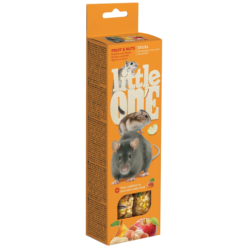 Лакомство для кроликов, хорьков, грызунов Little One Sticks Fruit & Nuts, 120 г, 2 шт. в уп. купить за 375 руб, фото