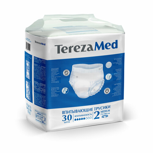 Подгузники-трусы TerezaMed Medium (№2), объем талии 75-110 см, 30 шт. купить за 2760 руб, фото